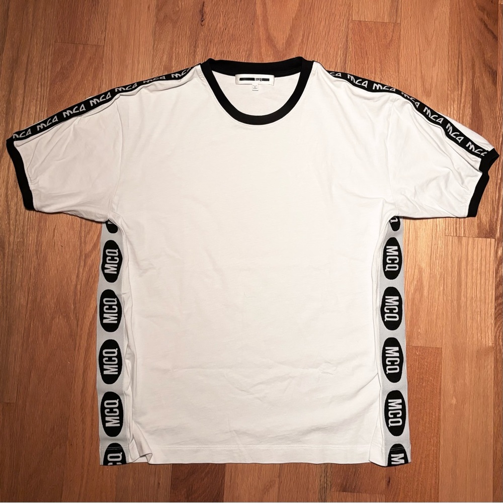 Alexander McQueen White and Black Short Sleeve Tee